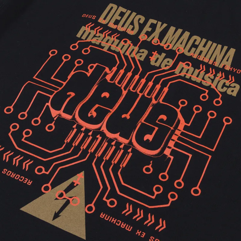 Deus Ex Machina Maquina De Musica T Shirt Black-7