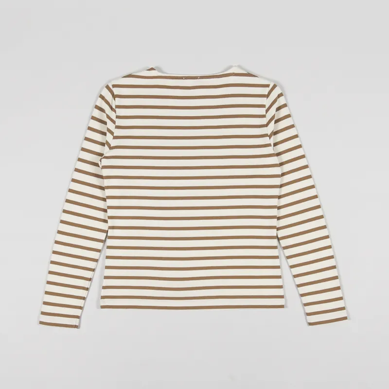 Armor Lux Womens Mariniere ML Heritage T Shirt White Dark Beige-3