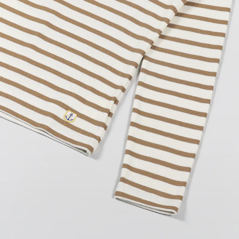 Armor Lux Womens Mariniere ML Heritage T Shirt White Dark Beige-5