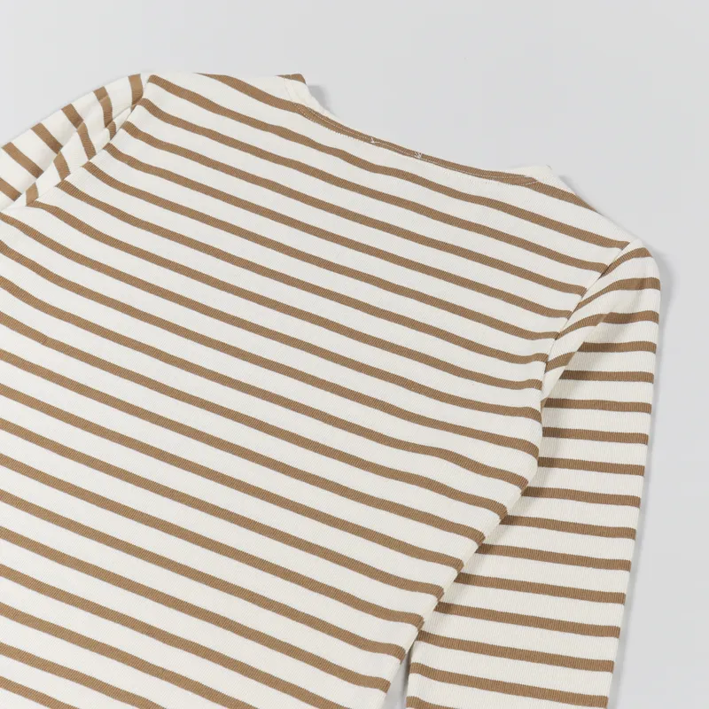 Armor Lux Womens Mariniere ML Heritage T Shirt White Dark Beige-4