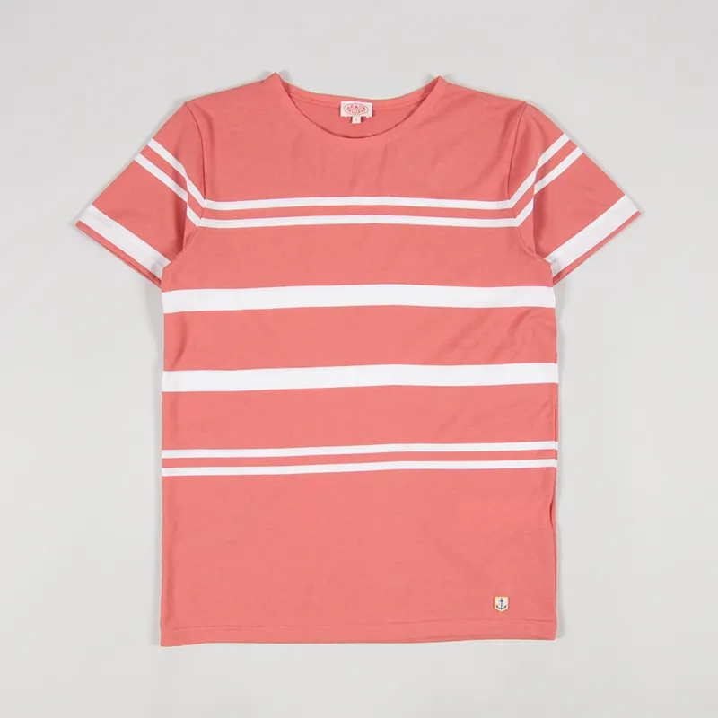 Armor Lux Mariniere Fantaisie T Shirt Rosewood Blanc