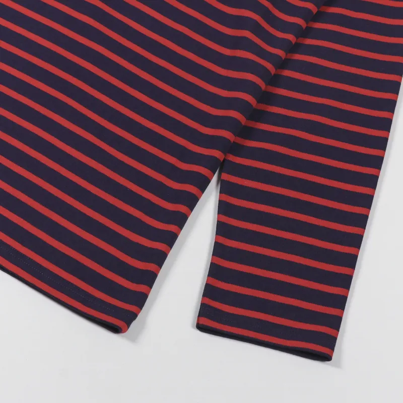 Armor Lux Mariniere ML Heritage T Shirt Navire Rosso-5