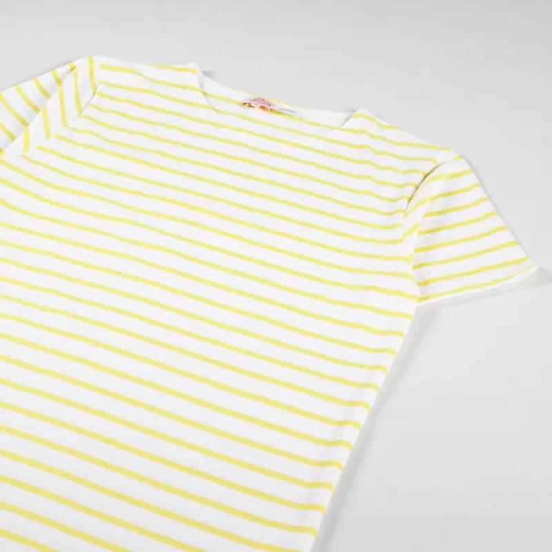 Armor Lux Mariniere Heritage T Shirt Milk Neon Yellow-2