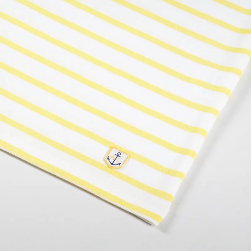 Armor Lux Mariniere Heritage T Shirt Milk Neon Yellow-1