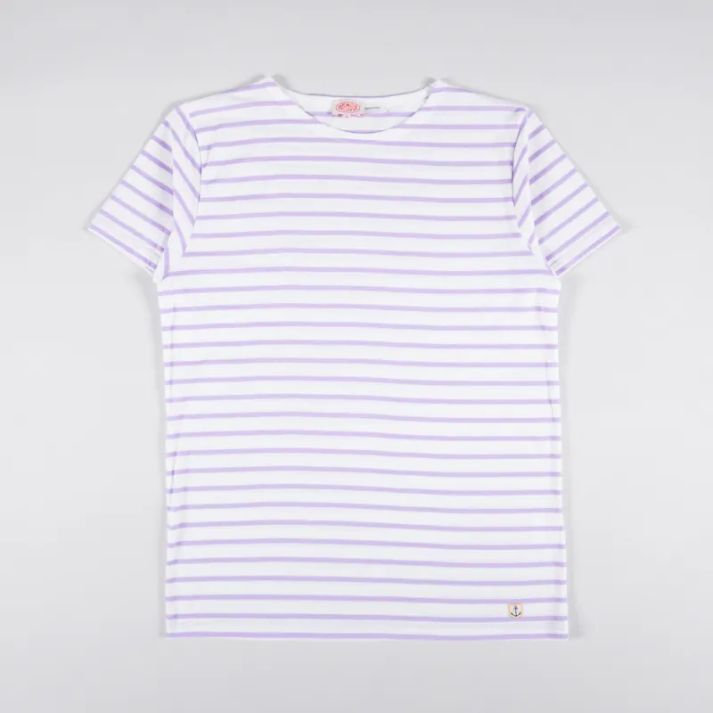 Armor Lux Mariniere Heritage T Shirt Milk Pastel Lilac