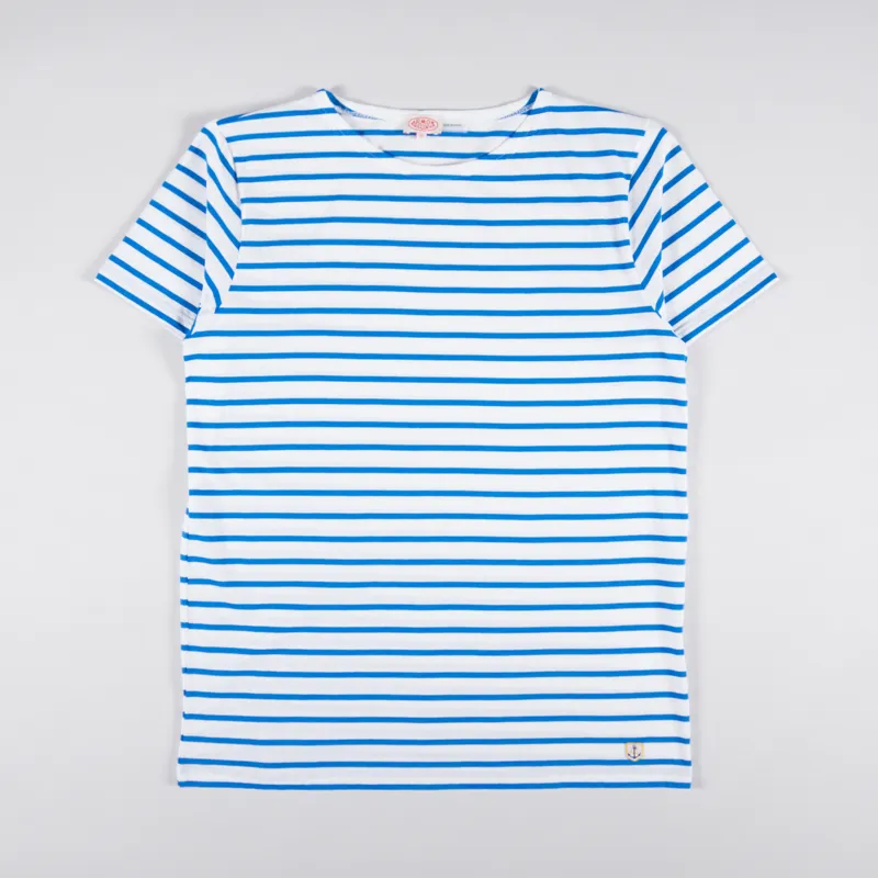 Armor Lux Mariniere Heritage T Shirt Milk Royal Blue
