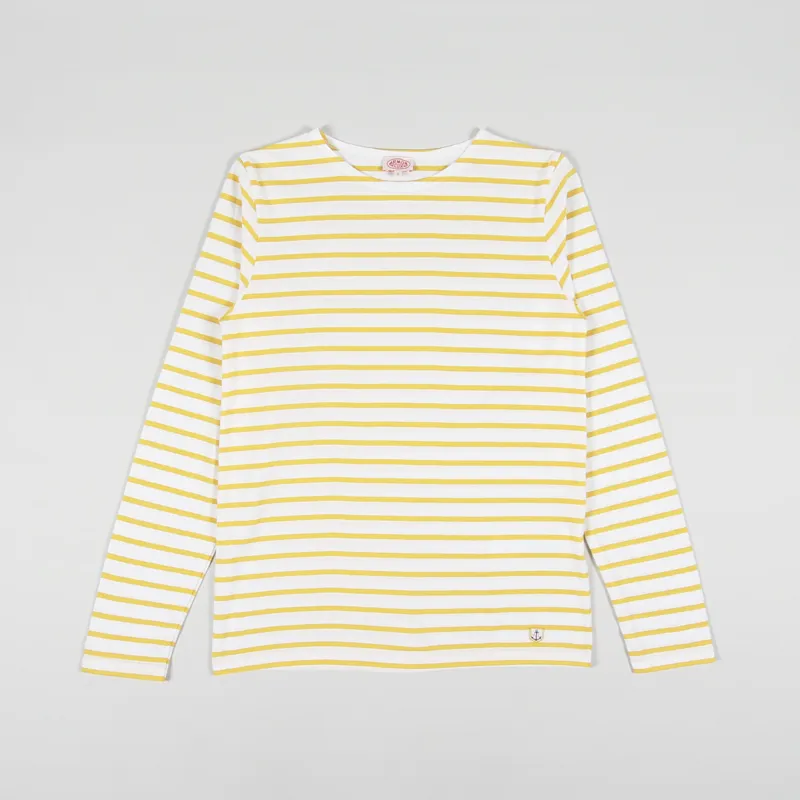 Armor Lux Mariniere Plozevet Long Sleeve T Shirt White Golden Yellow