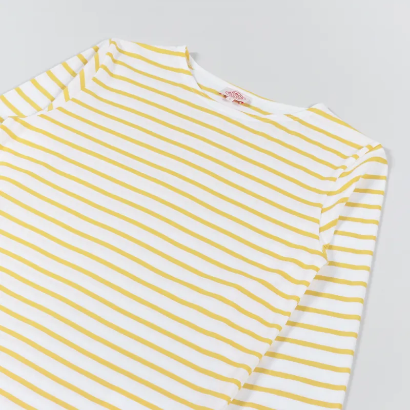 Armor Lux Mariniere Plozevet Long Sleeve T Shirt White Golden Yellow-2