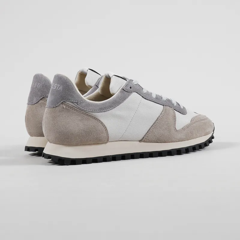 Novesta Mens Suede Canvas Marathon Trail Shoes Grey Beige