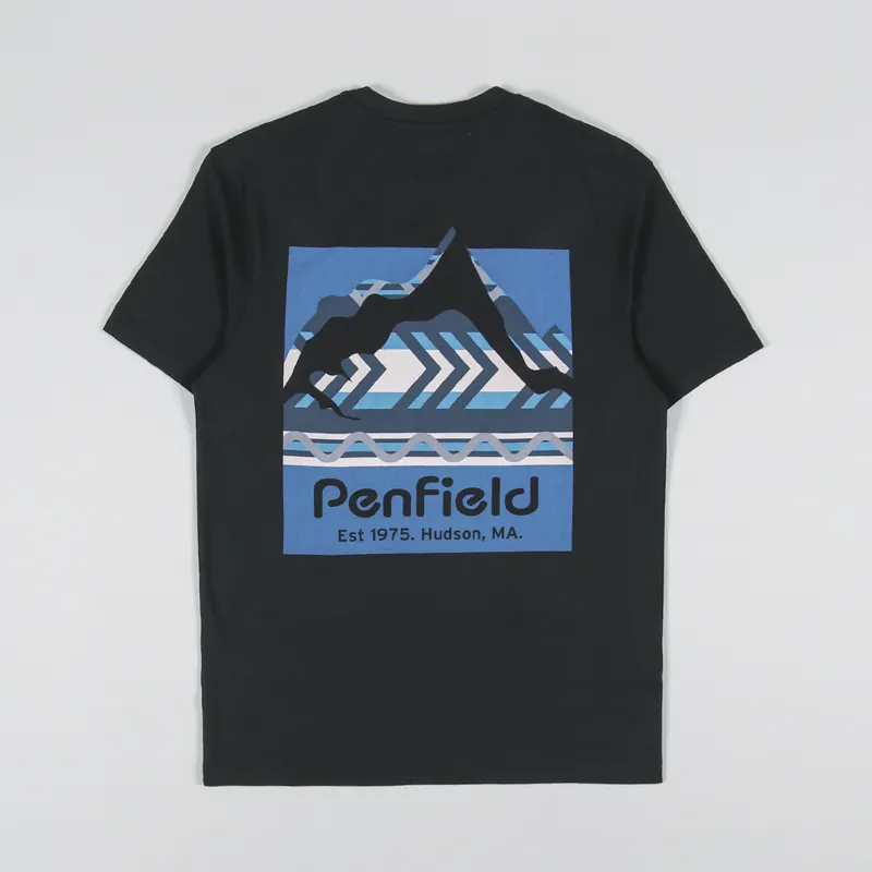 Penfield Mountain Filled Back Graphic T Shirt Black
