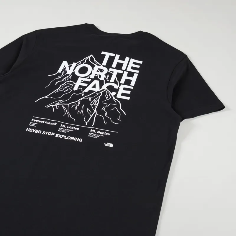 The North Face Mountain Outline T Shirt Black White-2