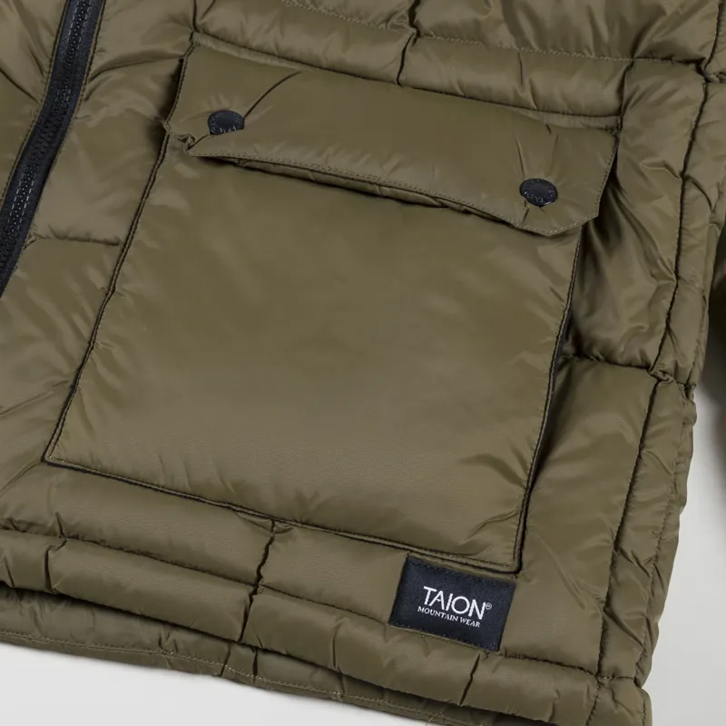 Taion Mountain Packable Volume Down Jacket Olive-8