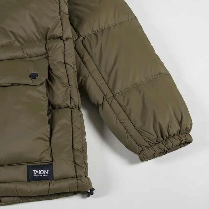 Taion Mountain Packable Volume Down Jacket Olive-7