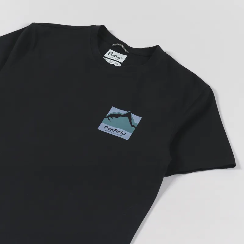 Penfield Mountain Scene Back Graphic T Shirt Black-3