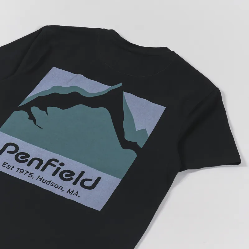 Penfield Mountain Scene Back Graphic T Shirt Black-2