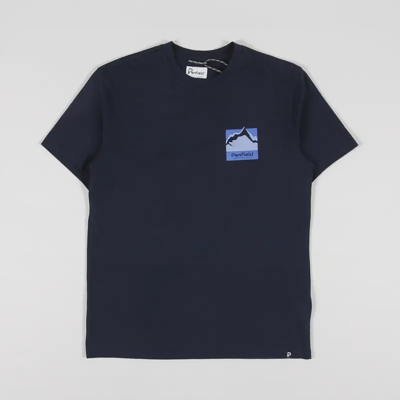 Penfield Mountain Scene Back Graphic T Shirt Navy-1