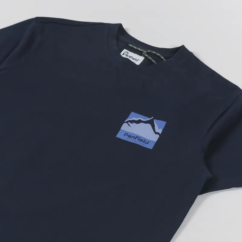 Penfield Mountain Scene Back Graphic T Shirt Navy-3