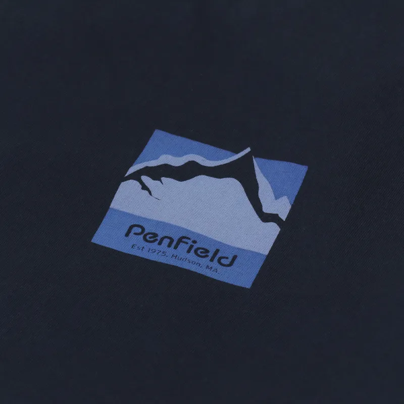 Penfield Mountain Scene Back Graphic T Shirt Navy-5