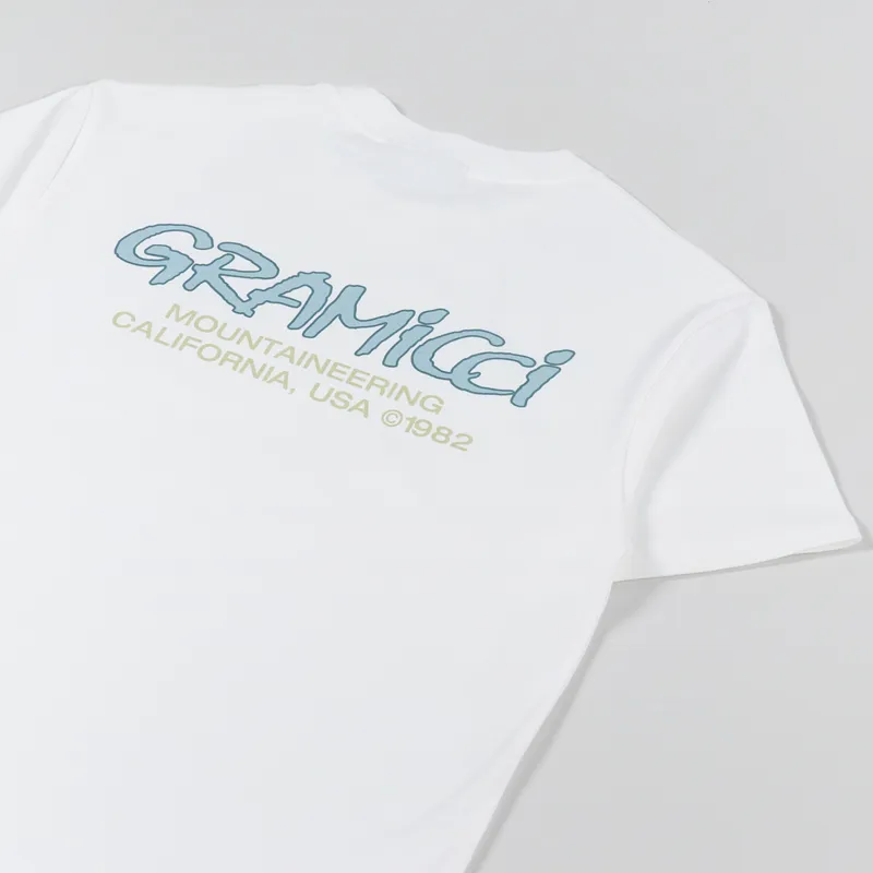 Gramicci Mountaineering T Shirt White Blue-2