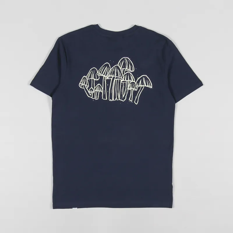 Working Class Heroes Mens SS Mushroom T Shirt French Navy