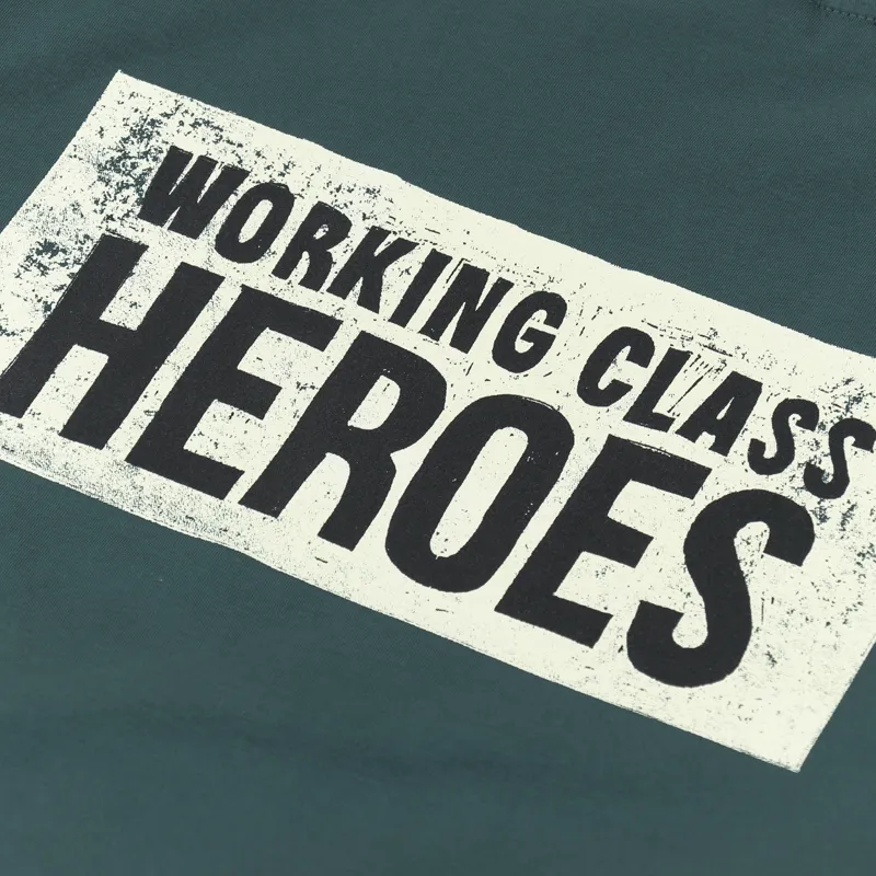 Working Class Heroes Mushroom Box logo Regular Fit T Shirt Glazed Green-5