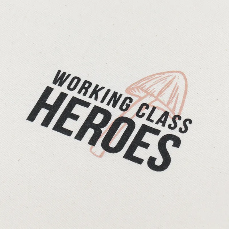 Working Class Heroes Mushroom Box logo Regular Fit T Shirt Natural-5