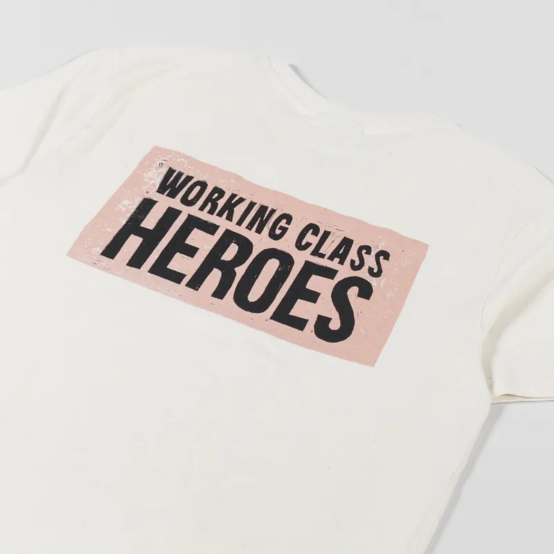 Working Class Heroes Mushroom Box logo Regular Fit T Shirt Natural-2