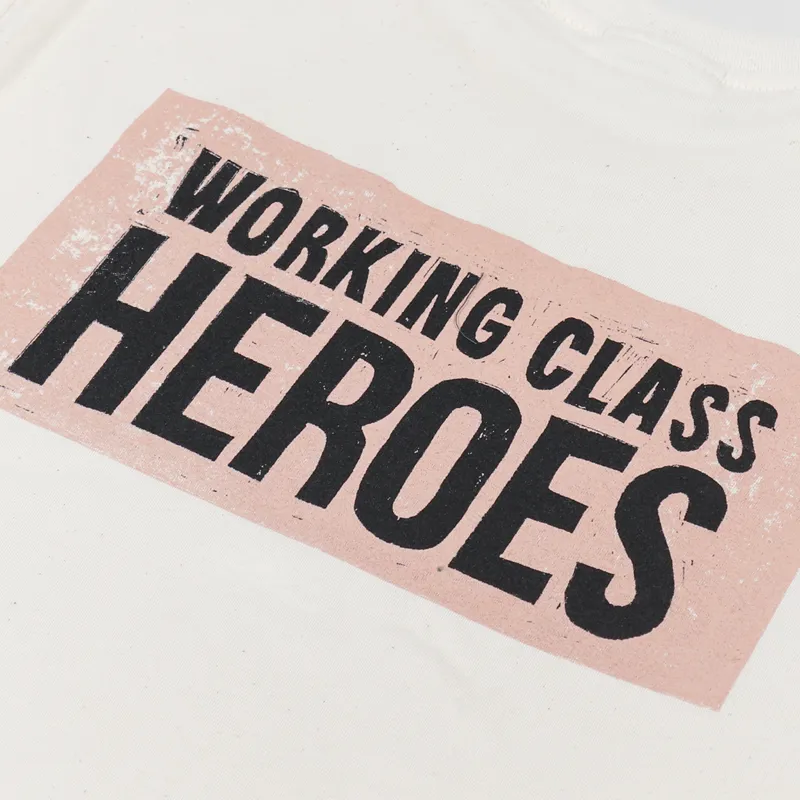 Working Class Heroes Mushroom Box logo Regular Fit T Shirt Natural-4