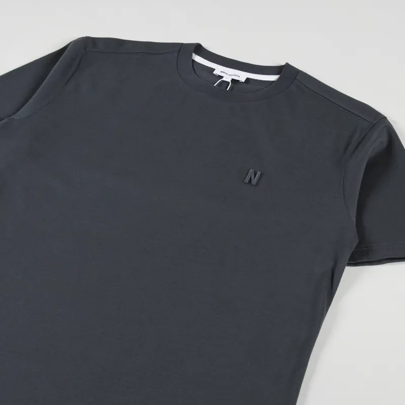Norse Projects Johannes N Logo T Shirt Battleship Grey-2