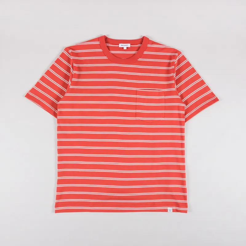 Tシャツ・カットソー Norse Projects Holger Organic Sailor Stripe Pocket T-Shirt Przeglądaj Norse Projects Holger Sailor Stripe Pocket T