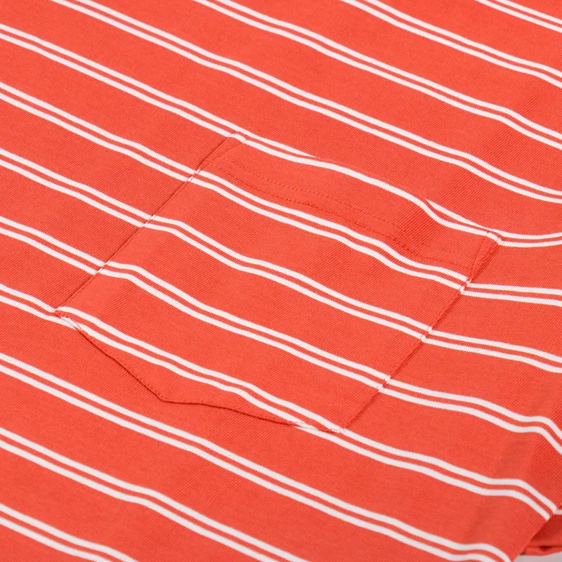 Norse Projects Holger Organic Sailor Stripe Pocket T Shirt Blood Orange-2