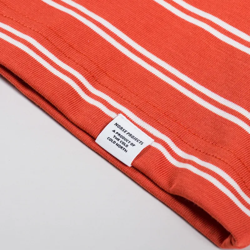 Norse Projects Holger Organic Sailor Stripe Pocket T Shirt Blood Orange-3
