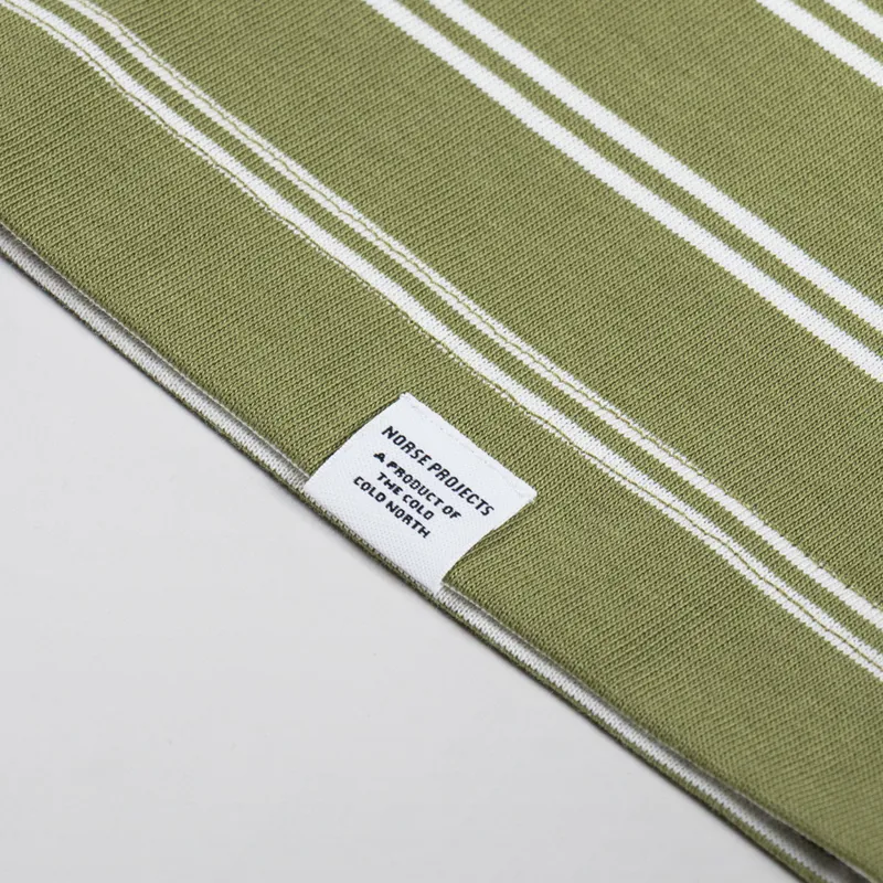 Norse Projects Holger Organic Sailor Stripe Pocket T Shirt Moss Green-3