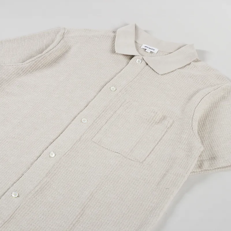 Norse Projects Gustav Crochet Jersey Shirt Oatmeal-1