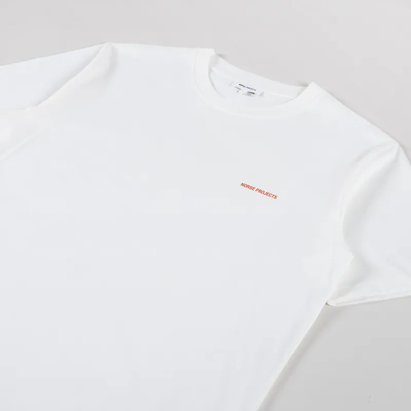 Norse Projects Johannes Organic Norse Logo Print T Shirt White-1