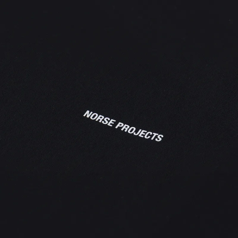 Norse Projects Johannes Organic Norse Logo Print T Shirt Black-2