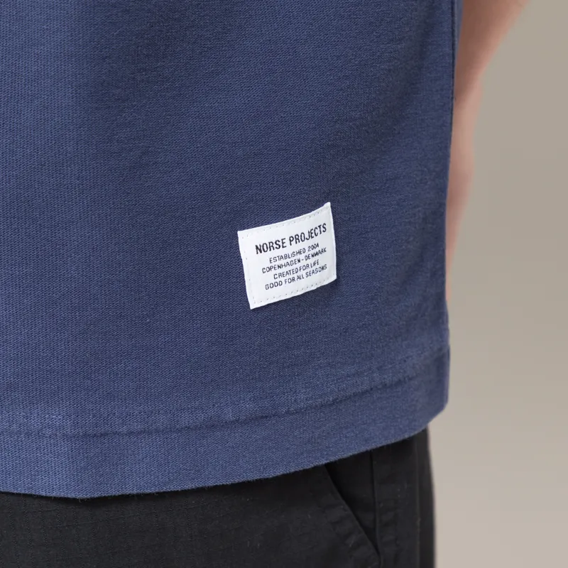 Norse Projects Elmelunde Organic Dry Cotton GMD T Shirt Workwear Blue-4