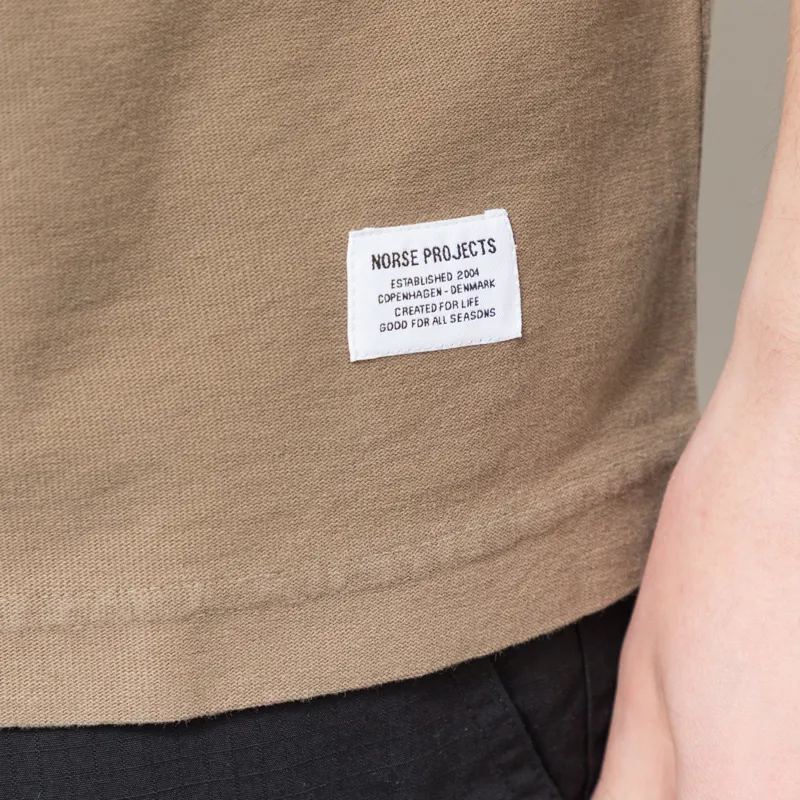 Norse Projects Elmelunde Organic Dry Cotton GMD T Shirt Walnut-4