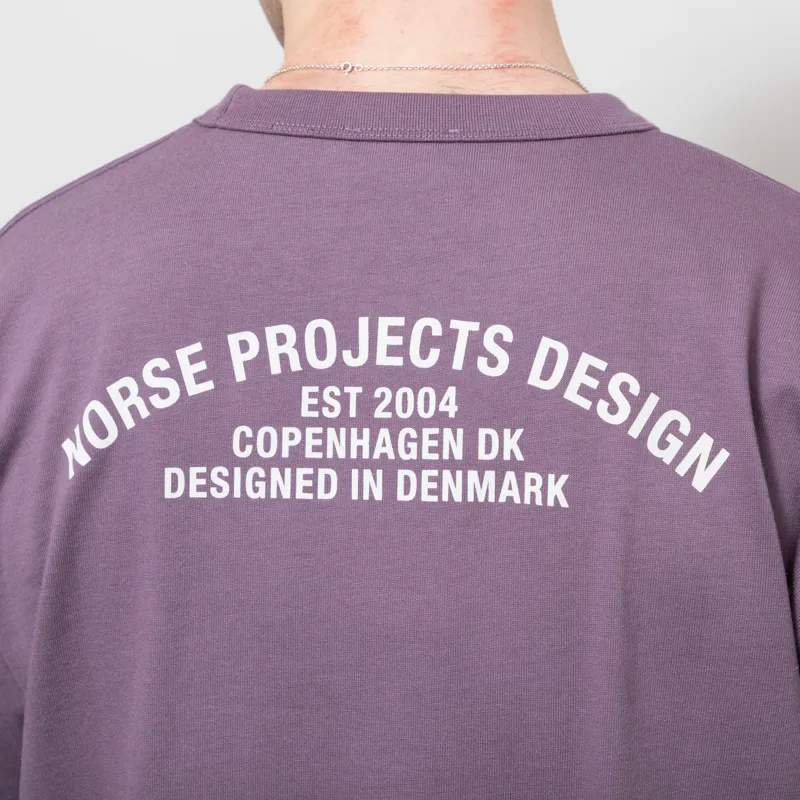 Norse Projects Organic Arch Print T Shirt Vintage Violet-5