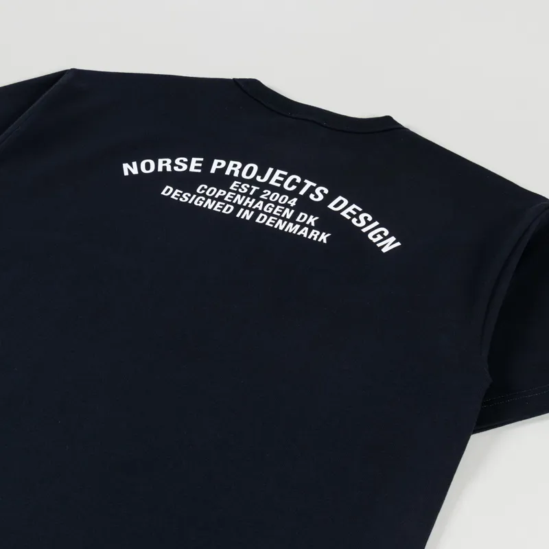 Norse Projects Organic Arch Print T Shirt Dark Navy-2