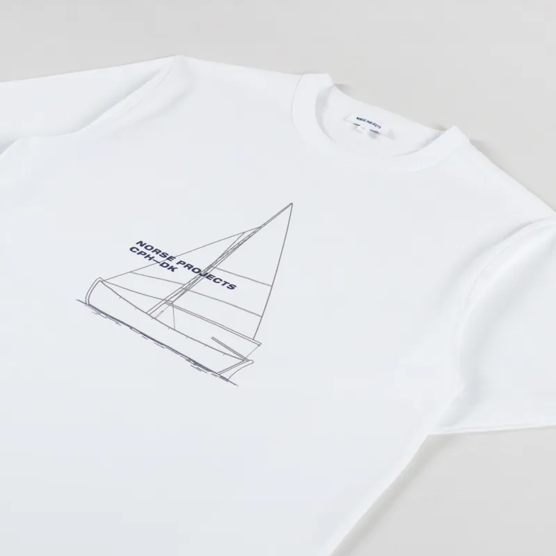 Norse Projects Holger Organic Boat Print T Shirt White-1