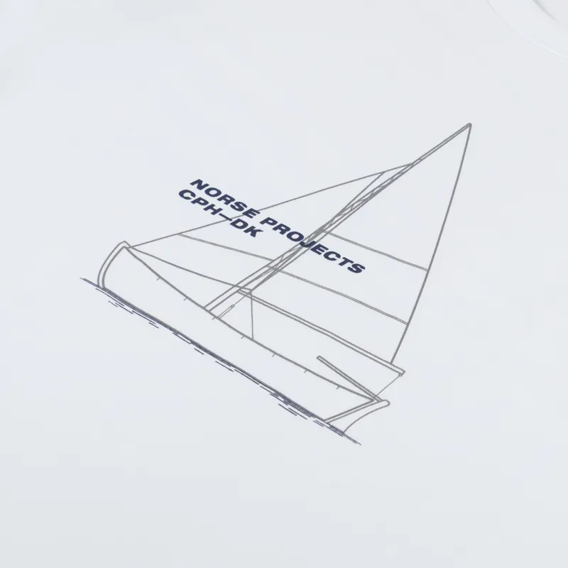Norse Projects Holger Organic Boat Print T Shirt White-2
