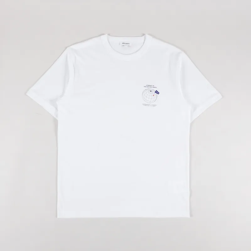 Norse Projects Holger Organic Globe Print T Shirt White