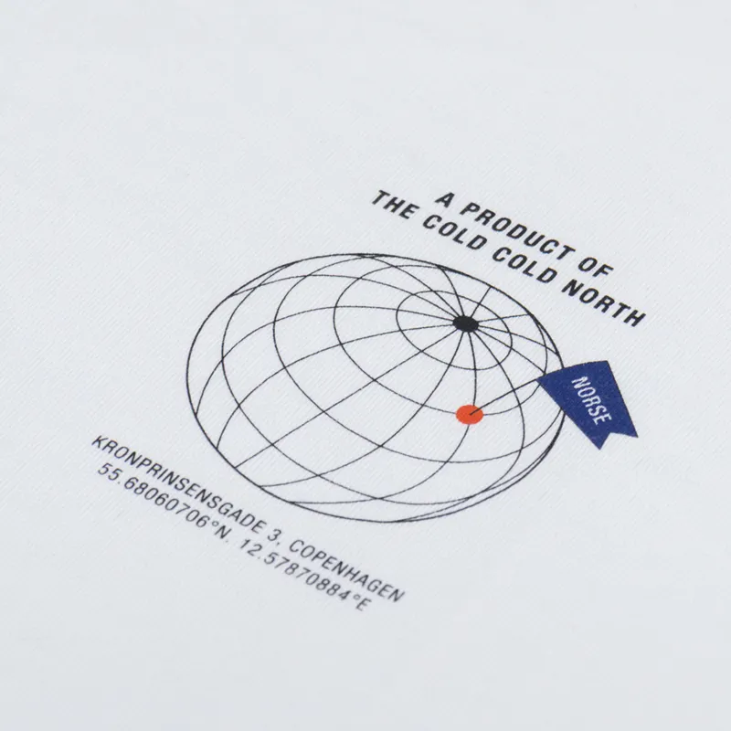 Norse Projects Holger Organic Globe Print T Shirt White-2