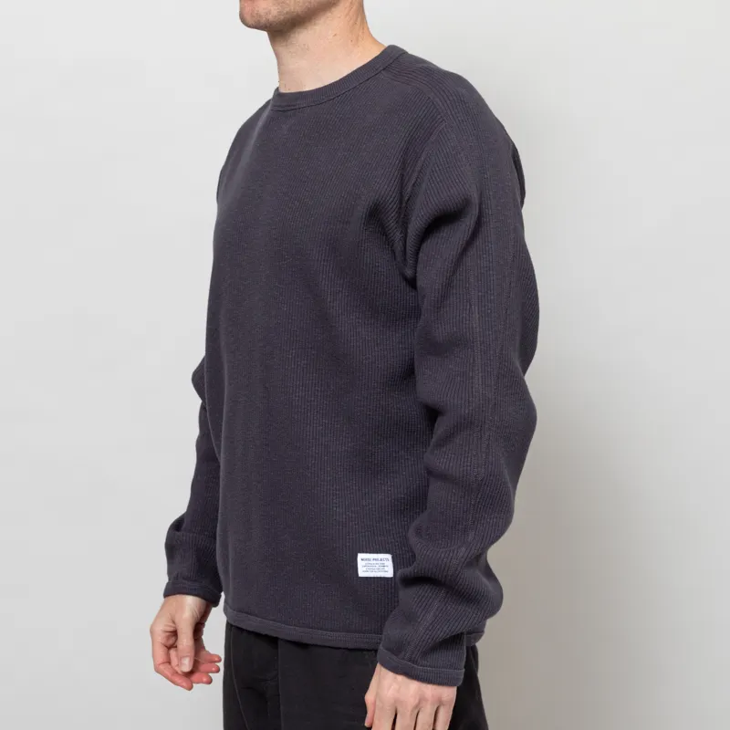 Norse Projects Eske Military Rib Long Sleeve T Shirt Graphite-1