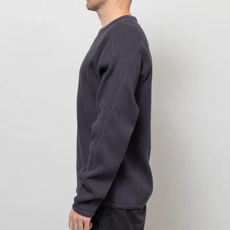 Norse Projects Eske Military Rib Long Sleeve T Shirt Graphite-2