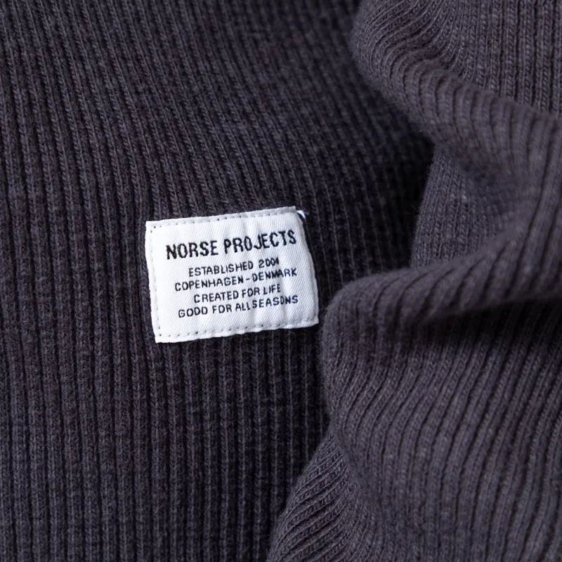 Norse Projects Eske Military Rib Long Sleeve T Shirt Graphite-8