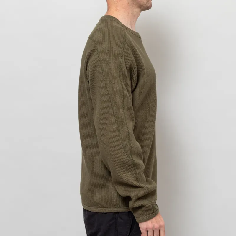 Norse Projects Eske Military Rib Long Sleeve T Shirt Olive Night-4