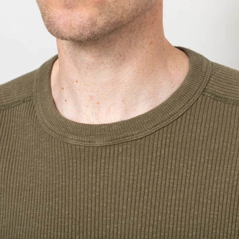 Norse Projects Eske Military Rib Long Sleeve T Shirt Olive Night-5