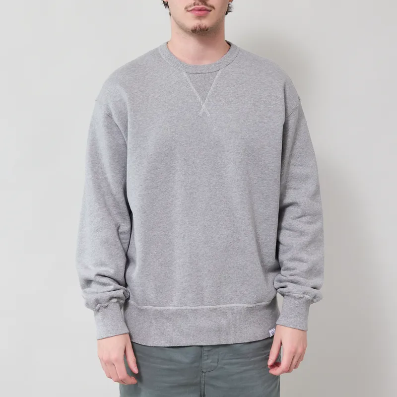 Norse Projects Gilja Brushed Diagonal Cotton Sweatshirt Grey Melange